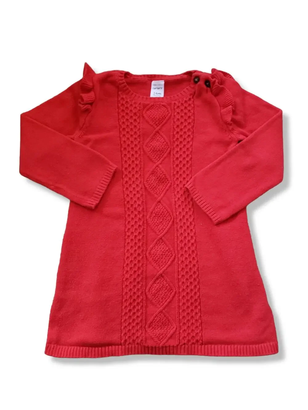 Carter's Girls 24m Red Cable Knit Sweater Dress